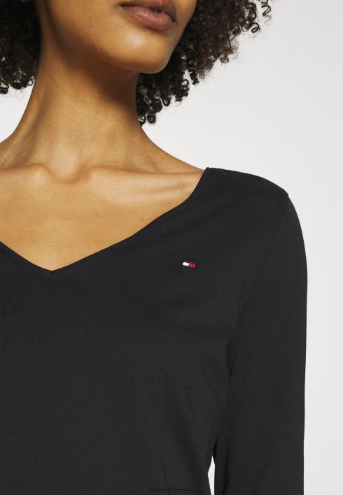 klassikaline pikkade varrukatega topp RJV627196 must Tommy Hilfiger