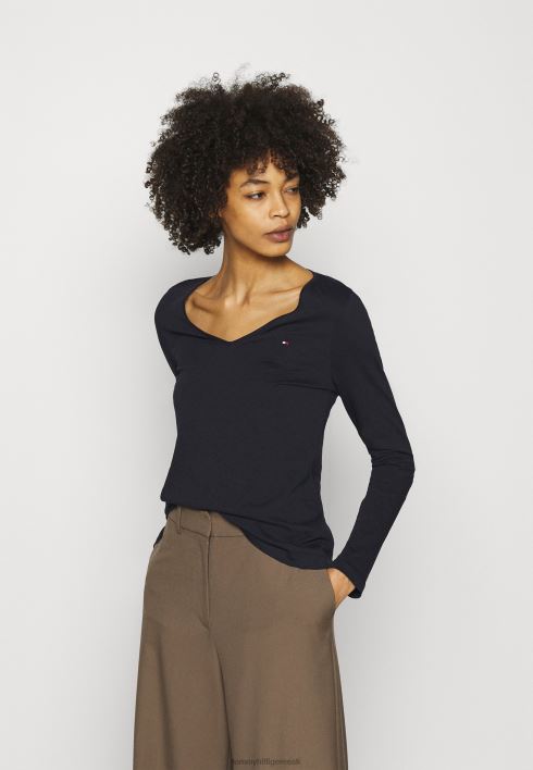 klassikaline pikkade varrukatega topp RJV627210 sinine Tommy Hilfiger