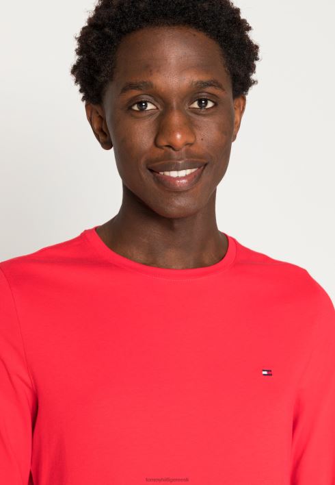stretch slim fit pikkade varrukatega t-särk pikkade varrukatega topp RJV624894 punane märguanne Tommy Hilfiger