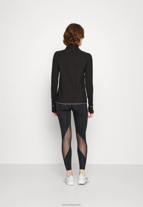 tavaline harjatud vahekiht pikkade varrukatega topp RJV628539 must Tommy Hilfiger