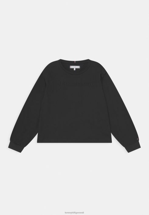 teadlik oluline logo pikkade varrukatega topp RJV627554 must Tommy Hilfiger