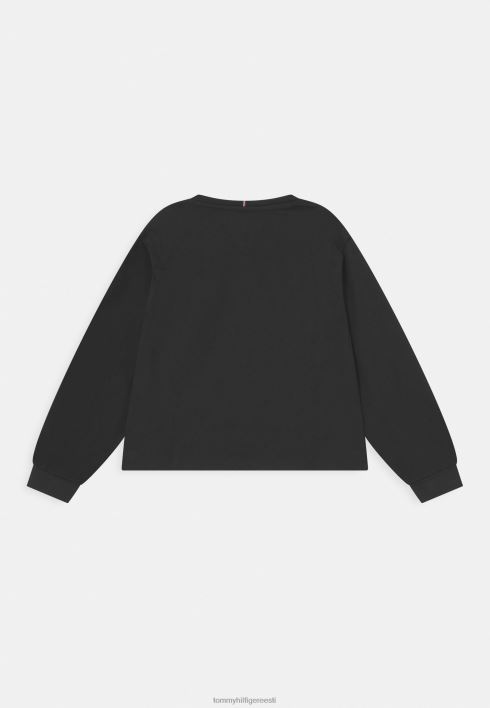 teadlik oluline logo pikkade varrukatega topp RJV627554 must Tommy Hilfiger