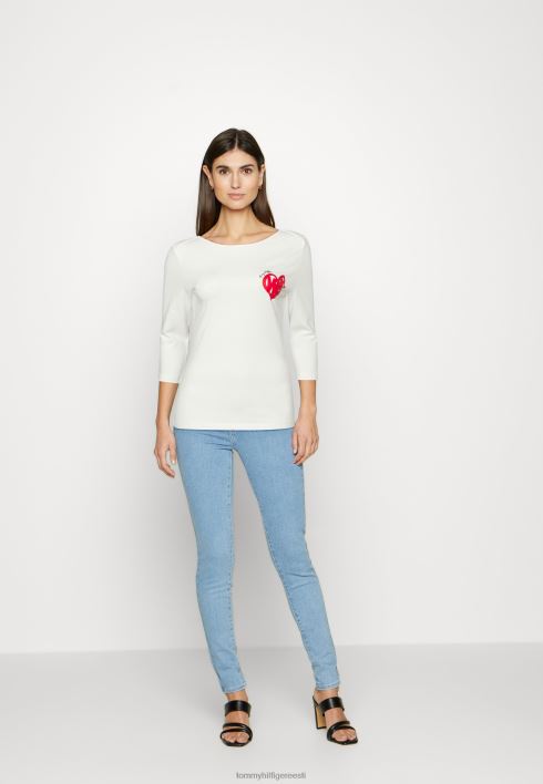 värvitud t-särk 3/4 pikkade varrukatega RJV627580 ekru Tommy Hilfiger