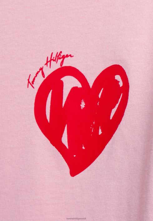 värvitud t-särk 3/4 pikkade varrukatega RJV627837 liustiku roosa Tommy Hilfiger