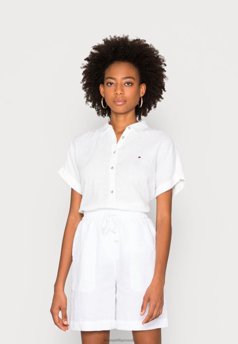 lõdvestunud nööbiga pluus RJV627399 th optika valge Tommy Hilfiger