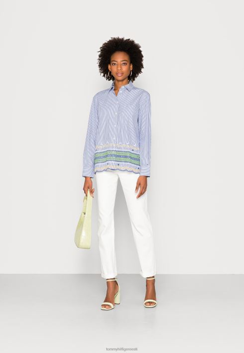 pluus RJV628468 cutwork ithaca stp/peri blue Tommy Hilfiger