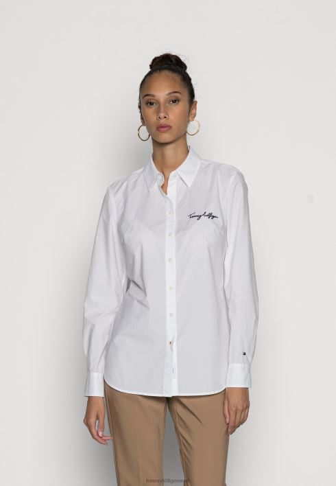 poplin tema tavaline nööbiga pluus RJV627293 optika valge Tommy Hilfiger