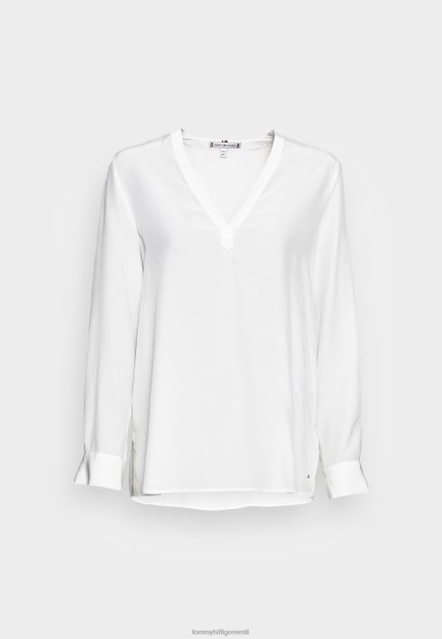 soliidne v kaelusega pluus pluus RJV623941 ekru Tommy Hilfiger