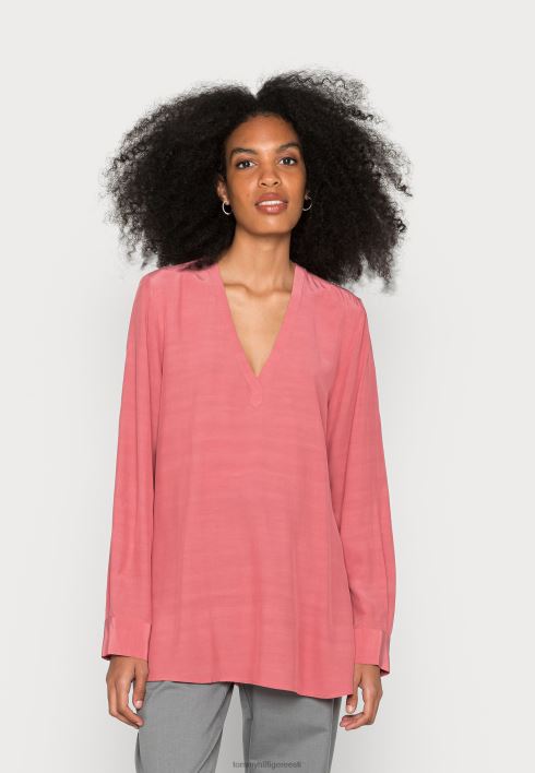 soliidne v kaelusega pluus pluus RJV624255 inglise roosa Tommy Hilfiger