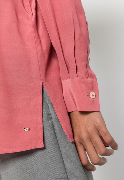 soliidne v kaelusega pluus pluus RJV624255 inglise roosa Tommy Hilfiger