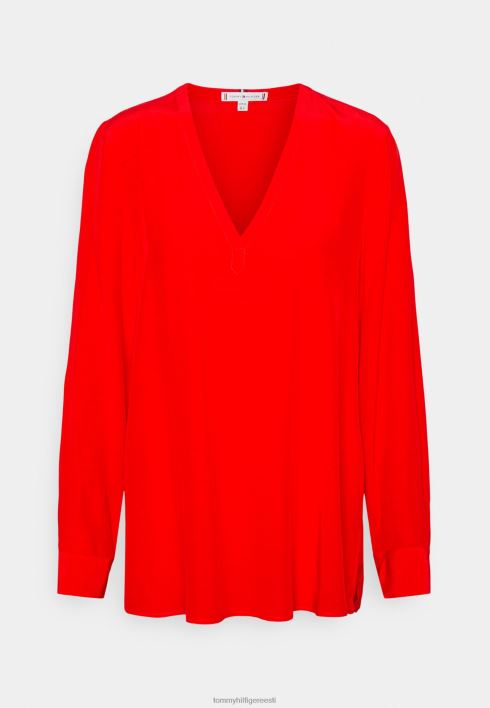 soliidne v kaelusega pluus pluus RJV627215 ilutulestik Tommy Hilfiger