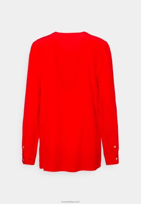 soliidne v kaelusega pluus pluus RJV627215 ilutulestik Tommy Hilfiger