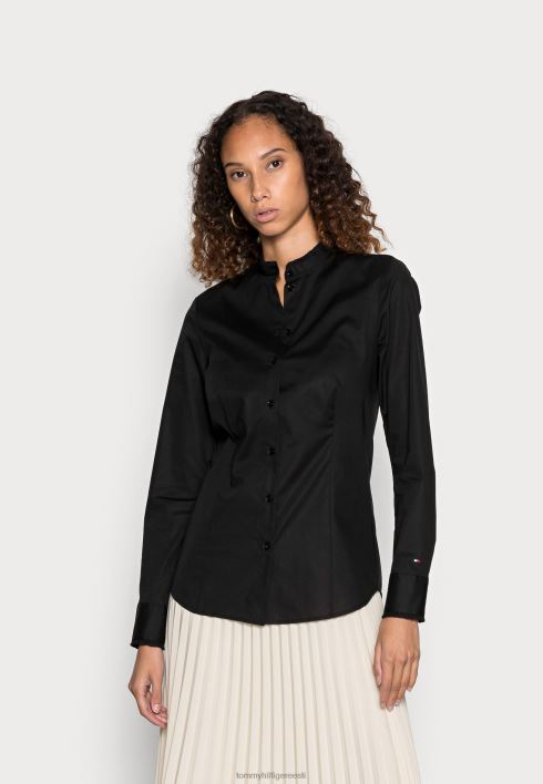 veniv õhuke volangpluus RJV627977 must Tommy Hilfiger