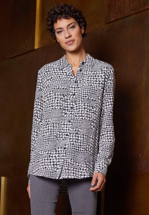 vis mongram fleur nööbiga pluus RJV628457 väike hagijashammas/kõrbetaeva ekru Tommy Hilfiger