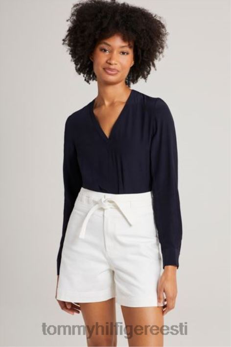 viskoosist v-kaelusega pluus RJV623111 sinine Tommy Hilfiger