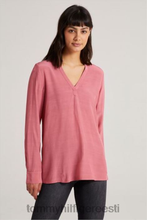 viskoosist v-kaelusega pluus RJV623424 roosa Tommy Hilfiger