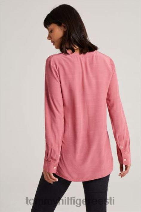 viskoosist v-kaelusega pluus RJV623424 roosa Tommy Hilfiger