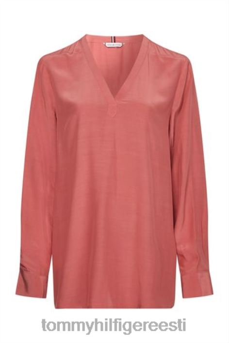 viskoosist v-kaelusega pluus RJV623424 roosa Tommy Hilfiger