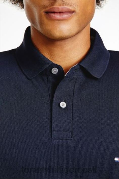 1985. aasta pikkade varrukatega polosärk RJV623255 sinine Tommy Hilfiger