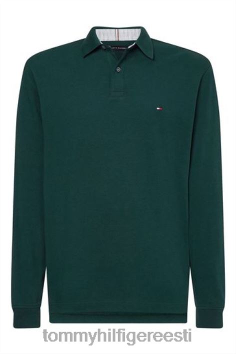 1985. aasta pikkade varrukatega polosärk RJV623566 roheline Tommy Hilfiger