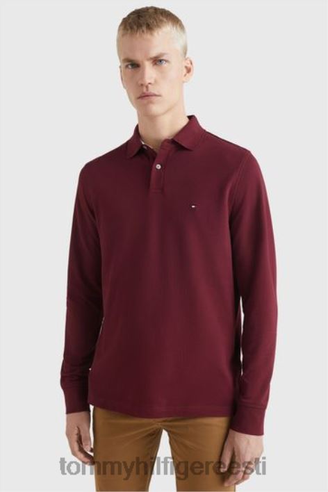 1985. aasta pikkade varrukatega polosärk RJV623658 punane Tommy Hilfiger