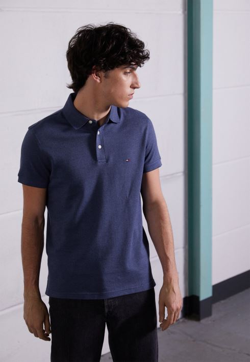 Mouline otsaga õhuke polosärk RJV624960 pleekinud indigo Tommy Hilfiger