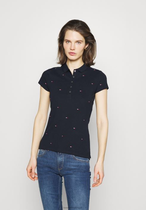 felicia õhuke tikandiga polosärk RJV627675 sinine Tommy Hilfiger