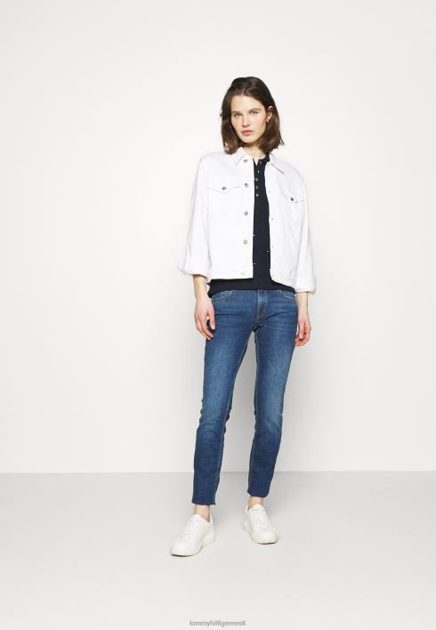 felicia õhuke tikandiga polosärk RJV627675 sinine Tommy Hilfiger