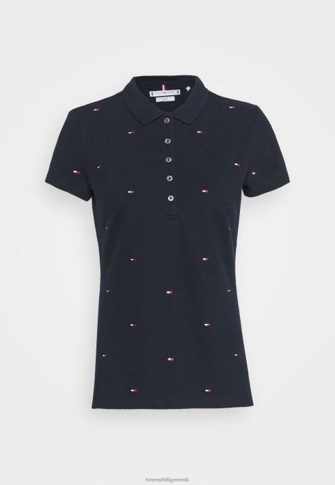 felicia õhuke tikandiga polosärk RJV627675 sinine Tommy Hilfiger