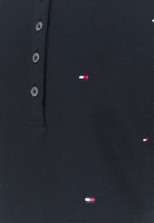 felicia õhuke tikandiga polosärk RJV627675 sinine Tommy Hilfiger