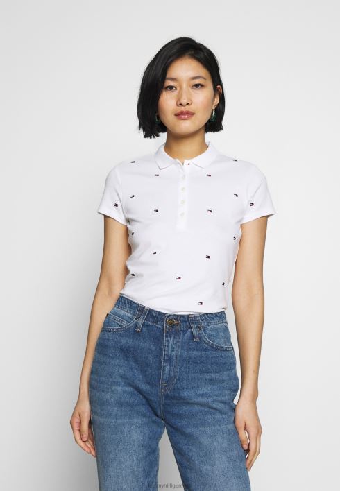 felicia õhuke tikandiga polosärk RJV627884 valge Tommy Hilfiger