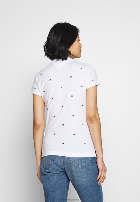 felicia õhuke tikandiga polosärk RJV627884 valge Tommy Hilfiger