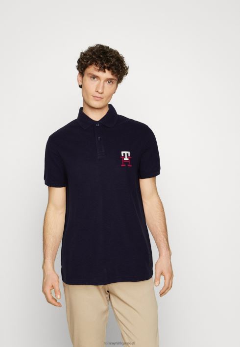 monogrammiga tavaline polosärk RJV625916 kõrbe taevas Tommy Hilfiger