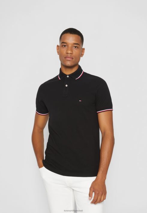 otsaga slim fit polosärk RJV623850 must Tommy Hilfiger