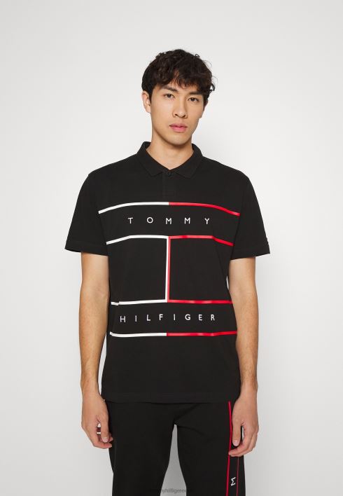suure lipuga polosärk RJV628094 must Tommy Hilfiger