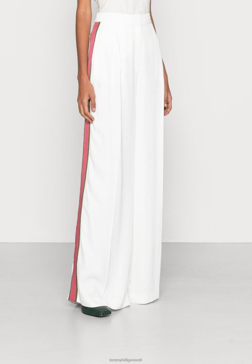 ikoonid küljetriibuga laia säärega püksid RJV626023 ekru Tommy Hilfiger