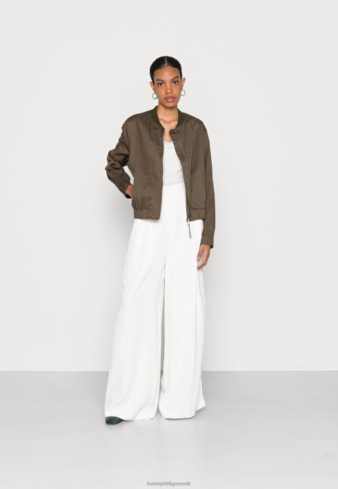 ikoonid küljetriibuga laia säärega püksid RJV626023 ekru Tommy Hilfiger