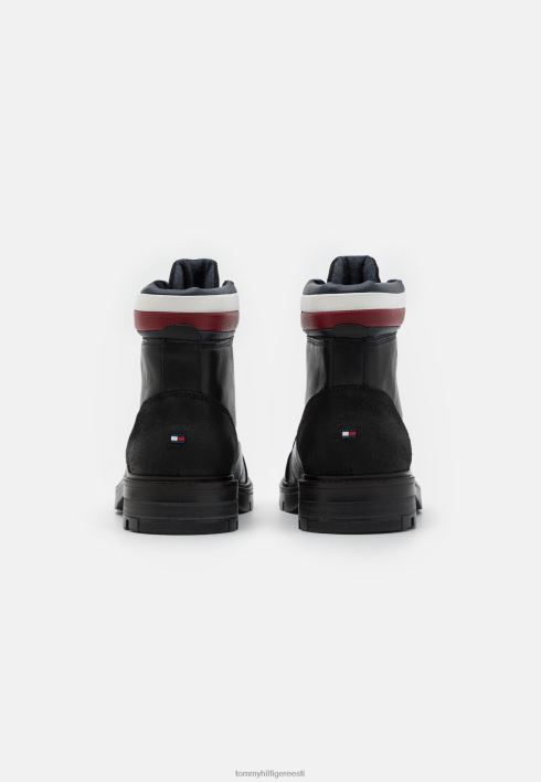 kõrgendatud kraega nöörsaapad RJV628152 must Tommy Hilfiger