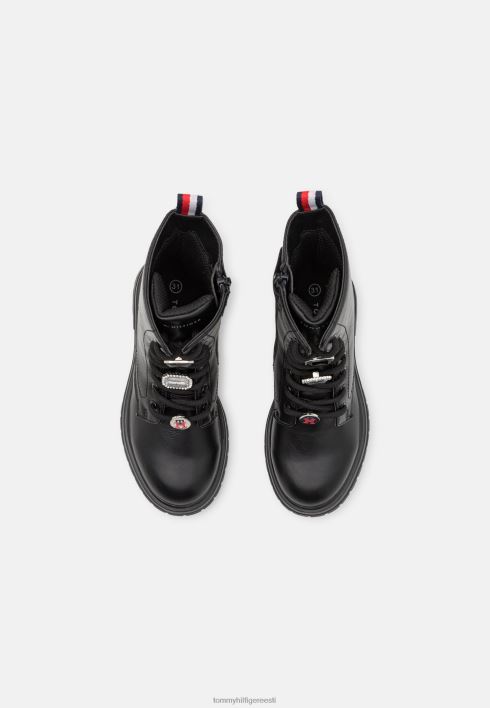 kingad nööriga poolsaapad RJV626204 must Tommy Hilfiger