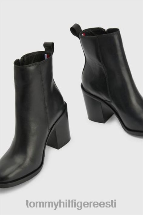 lukuga kõrge kontsaga saapad RJV623640 must Tommy Hilfiger