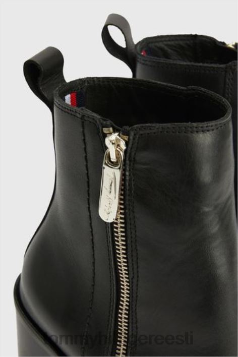 lukuga kõrge kontsaga saapad RJV623640 must Tommy Hilfiger