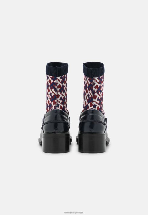 monogramm bootie klassikalised poolsaapad RJV625730 kõrbe taevas Tommy Hilfiger