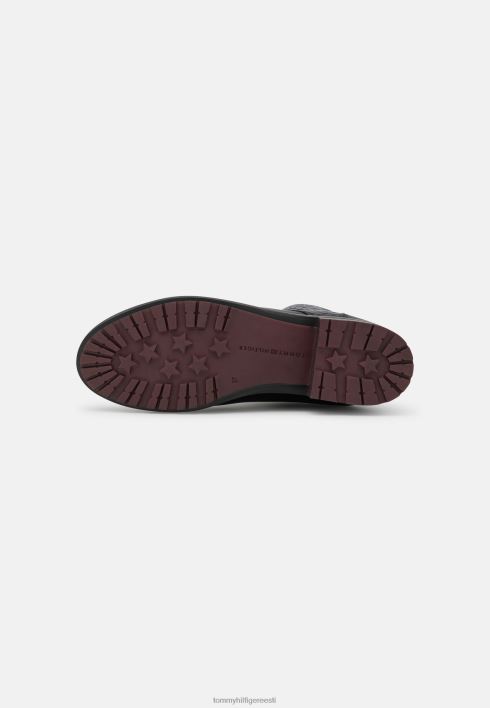 monogramm saapad nööriga poolsaapad RJV624730 must Tommy Hilfiger