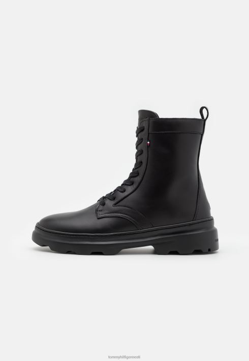 mugavad kõrge saapa nööriga poolsaapad RJV626454 must Tommy Hilfiger