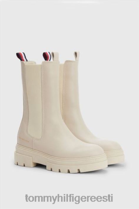naturaalsed ühevärvilised chelsea saapad RJV623547 valge Tommy Hilfiger