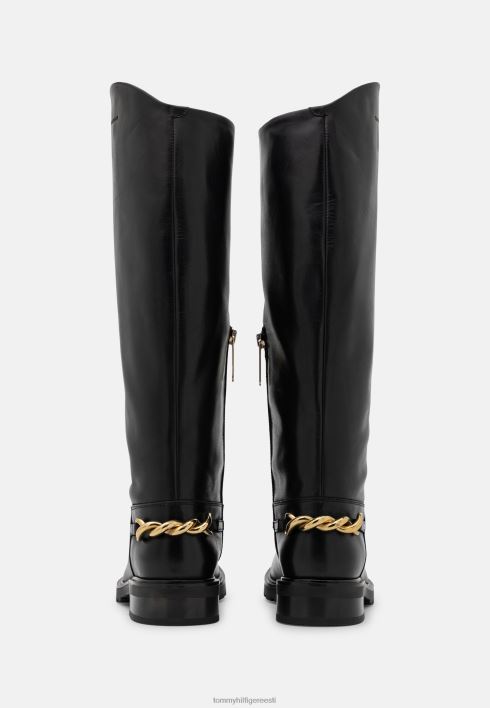 väänata lamedad pikasaapad RJV624090 must Tommy Hilfiger