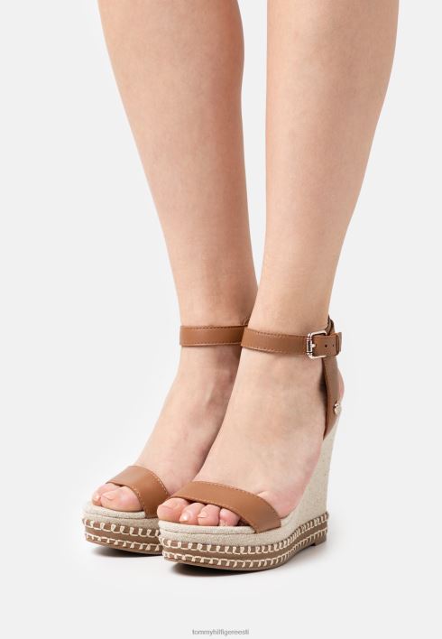 kõrgendatud signatuur kiilplatvormiga sandaalid RJV627929 suvine konjak Tommy Hilfiger