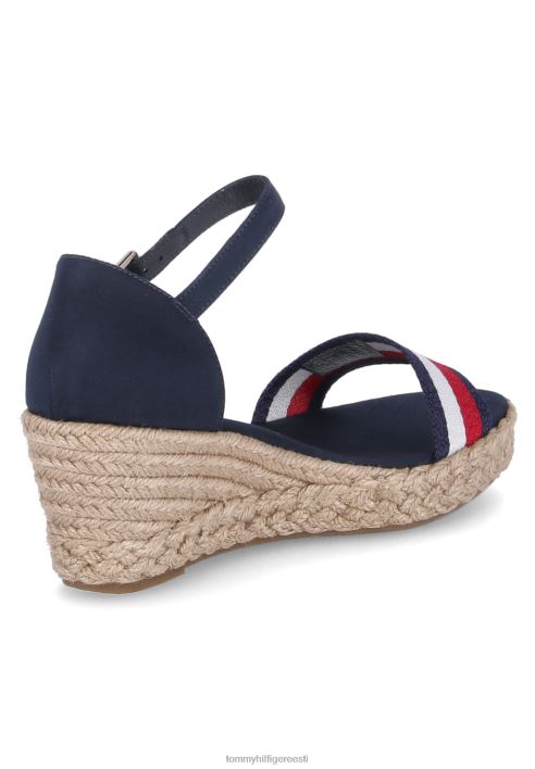 läikiva paelaga keskmise kiiluga platvormiga sandaalid RJV628255 kõrbe taevas Tommy Hilfiger
