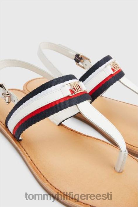 looduslikud ettevõtte lamedad sandaalid RJV623236 valge Tommy Hilfiger
