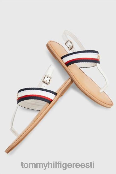 looduslikud ettevõtte lamedad sandaalid RJV623236 valge Tommy Hilfiger